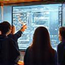 팀원들이 복잡한 프로젝트를 함께 해결하는 모습